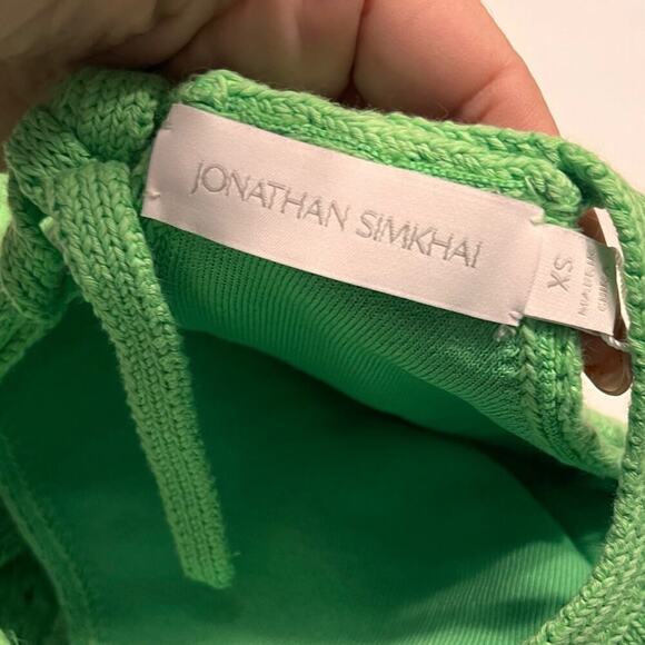 Jonathan Simkhai Bright Green Shireen Engineered Lace Mini Dress NWT XS - Picture 12 of 15